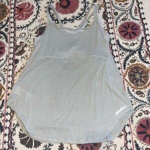 Eddie Bauer Grey Exercise Top - Built in Bra with Criss-Cross Straps
